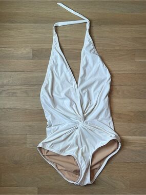 Karla Colletto “Ava” Plunge Halter One Piece Size 14